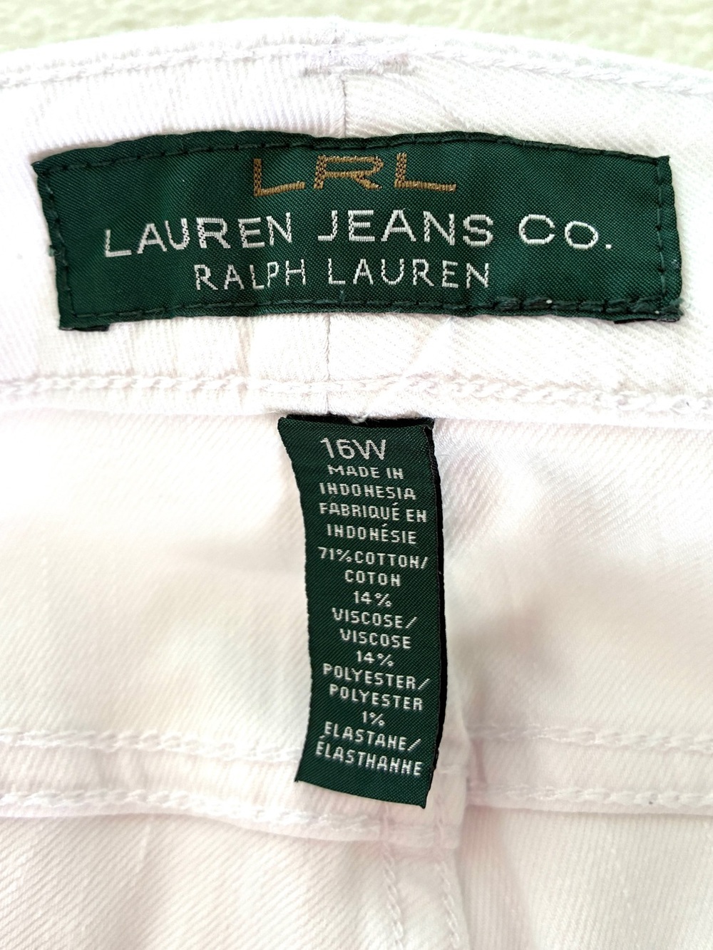 Lauren Ralph Lauren Jeans Women 16W White Classic Straight Leg Stretch Denim - Picture 14 of 15